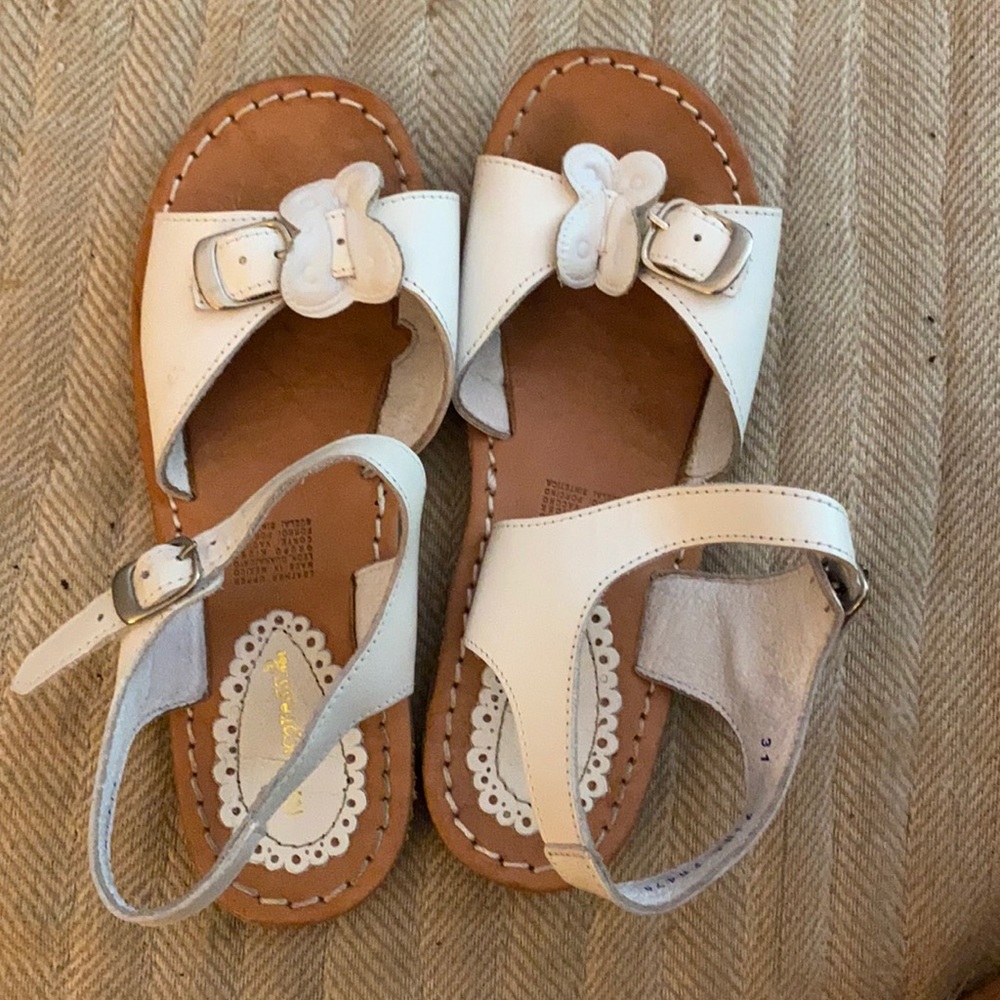 Kid Express white leather sandals, size 31